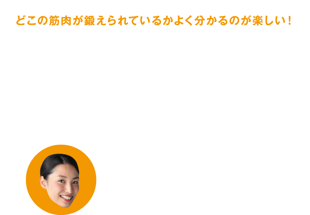 どこの筋肉が鍛えられているかよく分かるのが楽しい！ジャンプする度に自分のカラダの重さを感じて最初はショックだったけど、最後にはちょっと身軽に感じました。通い続けてもっと軽くなるのが楽しみ！