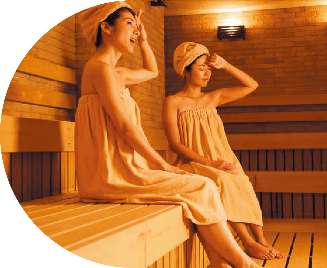 充実の付帯施設で 運動後もリフレッシュ